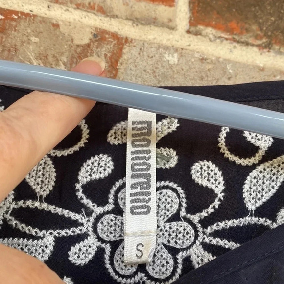 Monoreno Black Oversized Embroidered Boho Handkerchief Sleeve Blouse - Picture 7 of 10